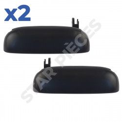2 manijas de puerta exterior para Nissan Micra (1992-2002) delantero izquierdo + delantero derecho (negro) 2