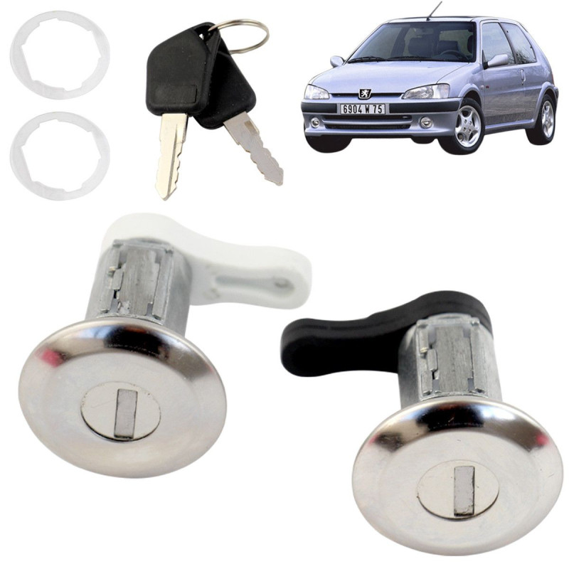 2 serrures de porte pour Peugeot 106 (3 portes uniquement) (1991-2003) avant gauche + avant droit. Vendu avec double clés
