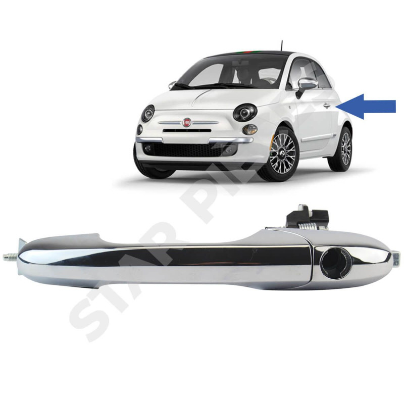 Poignée de porte extérieure pour Fiat 500 (avant gauche) StarPièces