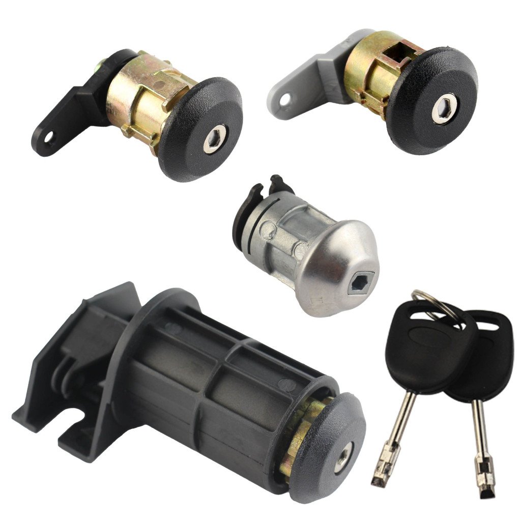 Lot de 3 serrures de porte + neiman pour Ford Fiesta, Courier, Escort et KA (1989-2002) avec double de clés