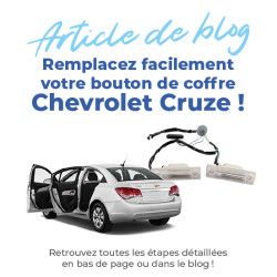 Bouton de coffre pour Chevrolet Cruze (2008-2017) avec contacteur dâ€™ouverture et éclairage de plaque 7