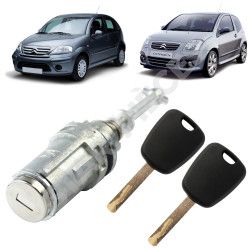 Serrure de porte pour Citroen C2 (2003-2010) avant gauche (côté conducteur) vendu avec double de clé 5
