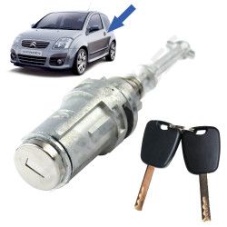 Serrure de porte pour Citroen C2 (2003-2010) avant gauche (côté conducteur) vendu avec double de clé 4