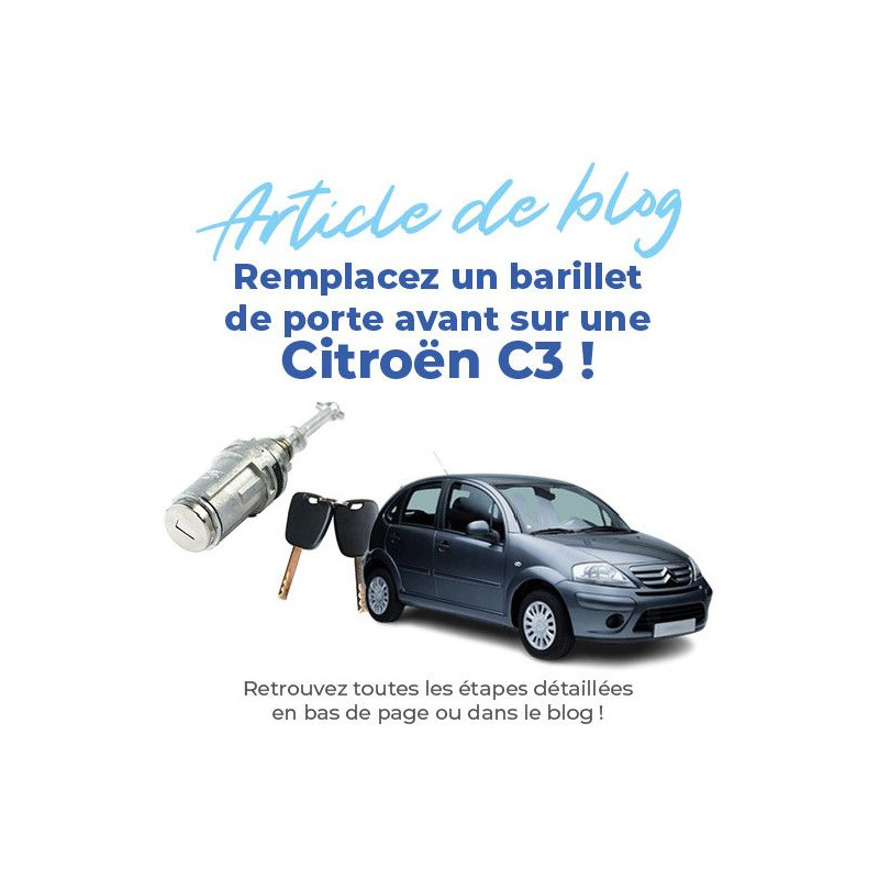 CYLINDRE Serrure C3 Compatible Citroën porte avant gauche barillet + 1 clé