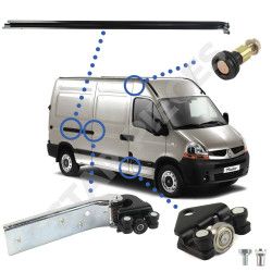 Kit roulettes de porte latérale avec rail pour Opel Movano A (1997-2010) porte coulissante droite 2