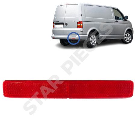 Catadioptre VW T5 T6 Réflecteur Pare-Chocs VW T5/T6 Gauche - Catadioptrique Rouge - 7E0945105A Catadioptre Pare-chocs