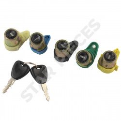 Lot de 5 serrures de porte + neiman + bouchon de réservoir pour Nissan Kubistar (2003-2009) avec double de clés 3