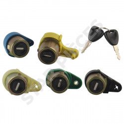 Lot de 5 serrures de porte + neiman + bouchon de réservoir pour Nissan Kubistar (2003-2009) avec double de clés 5