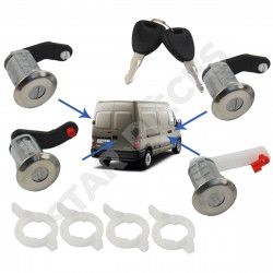 4 serrures de porte pour Renault Mascott (1998-2010) avant et arrière - avec 2 clés 2