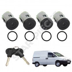 4 serrures de porte pour Fiat Scudo (1995-2006) vendu avec 2 clés 4