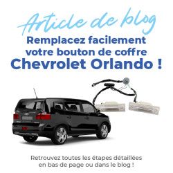 Bouton de coffre pour Chevrolet Orlando (2011-2018) avec contacteur d'ouverture et éclairage de plaque 7