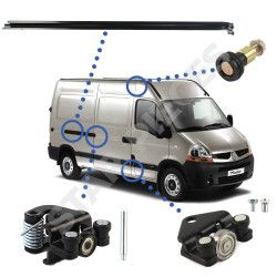 Kit roulettes de porte latérale avec rail pour Opel Movano A (1997-2010) porte coulissante droite 2