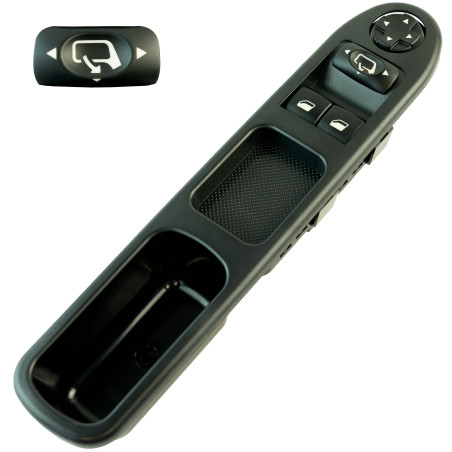 Commande lève-vitre pour Peugeot 207 (avant gauche) (avec rétroviseurs rabattables) | 6554QA 9654859677 | Star-Pièces