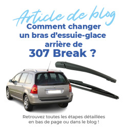 Bras d'essuie glace pour Peugeot 307 SW (2001-2007) avec balai d'essuie glace 8