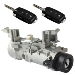 Neiman complet pour Skoda Yeti (2005-2009) avec barillet contacteur et clés codables 8E0905855A, 1K0905851, 1K0905865 2