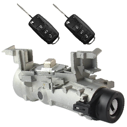 Bombín de arranque para Caddy 3 (2004-2015) con cilindro, contactor y llaves codificables 10