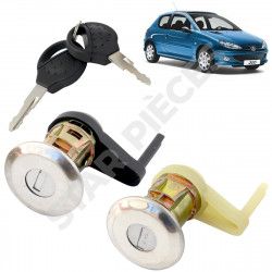 2 serrures de porte pour Peugeot 206 (à partir de 1998) avant gauche + avant droit. Vendu avec double de clés 2