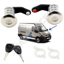2 serrures de porte pour Opel Movano A (1998-2010) vendu avec double de clés 2
