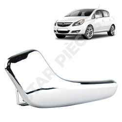 Poignée de porte intérieure pour Opel Corsa D (2006-2014) avant gauche ou arrière gauche (chromée) 2