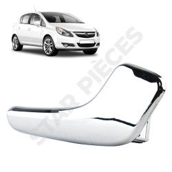 Poignée de porte intérieure pour Opel Corsa D (2006-2014) avant droite ou arrière droite (chromée) 2