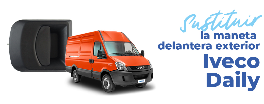 ¿Cómo puedo cambiar la maneta delantera exterior en un Iveco Daily?