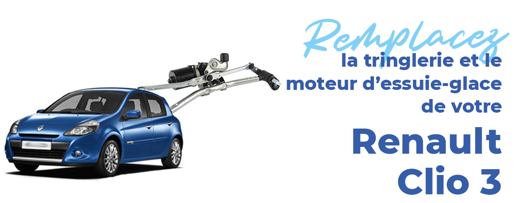 comment demonter un moteur d essuie glace et la tringlerie essuie galce pour Renault clio 3