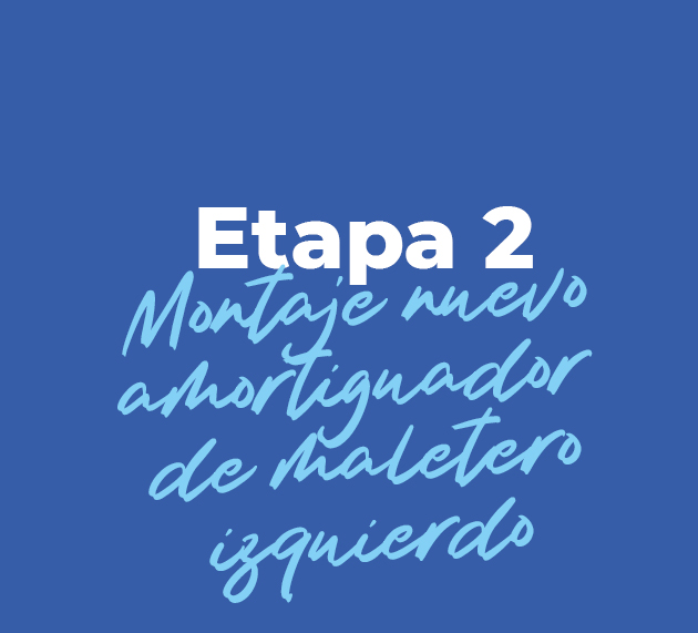 etapa 2 montaje nuevo amortiguador maletero izquierdo volkswagen touran