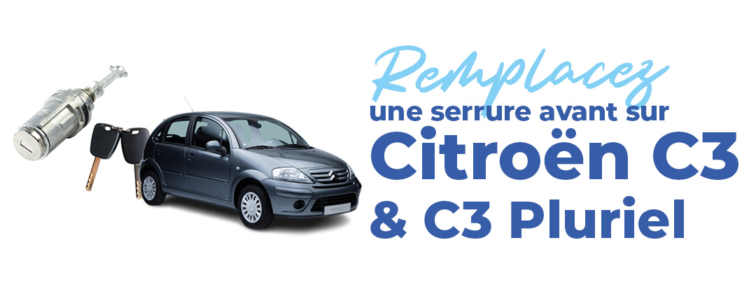 KIT Serrure + barillet pour porte avant gauche CITROEN C2 C3 C3