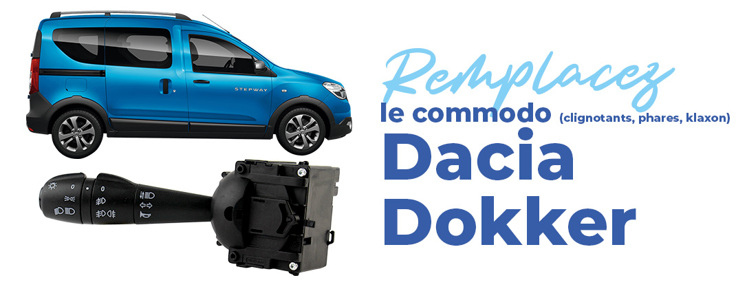 Commodo de phare klaxon clignotants pour Dacia Logan Dokker