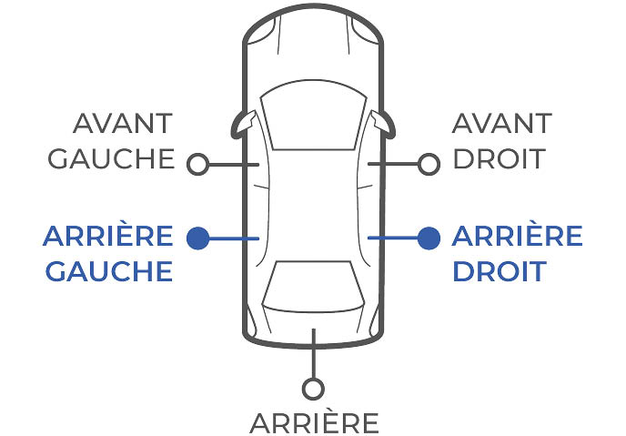 Tirant de porte arriere pour Peugeot 206 5 portes ou SW et CITROEN